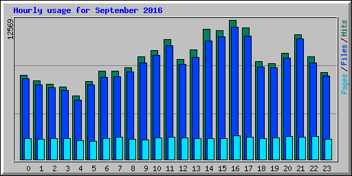 Hourly usage for September 2016